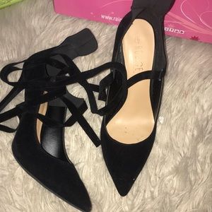 Black velvet High Heels